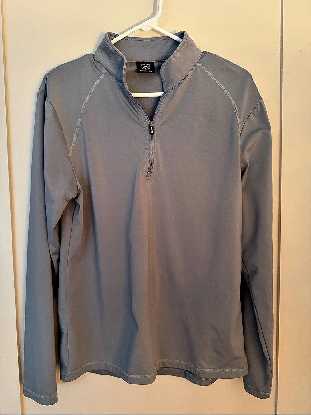 Ladies Wilson Sport Gray Quarter-Zip Long Sleeve Activewear Golf Jacket